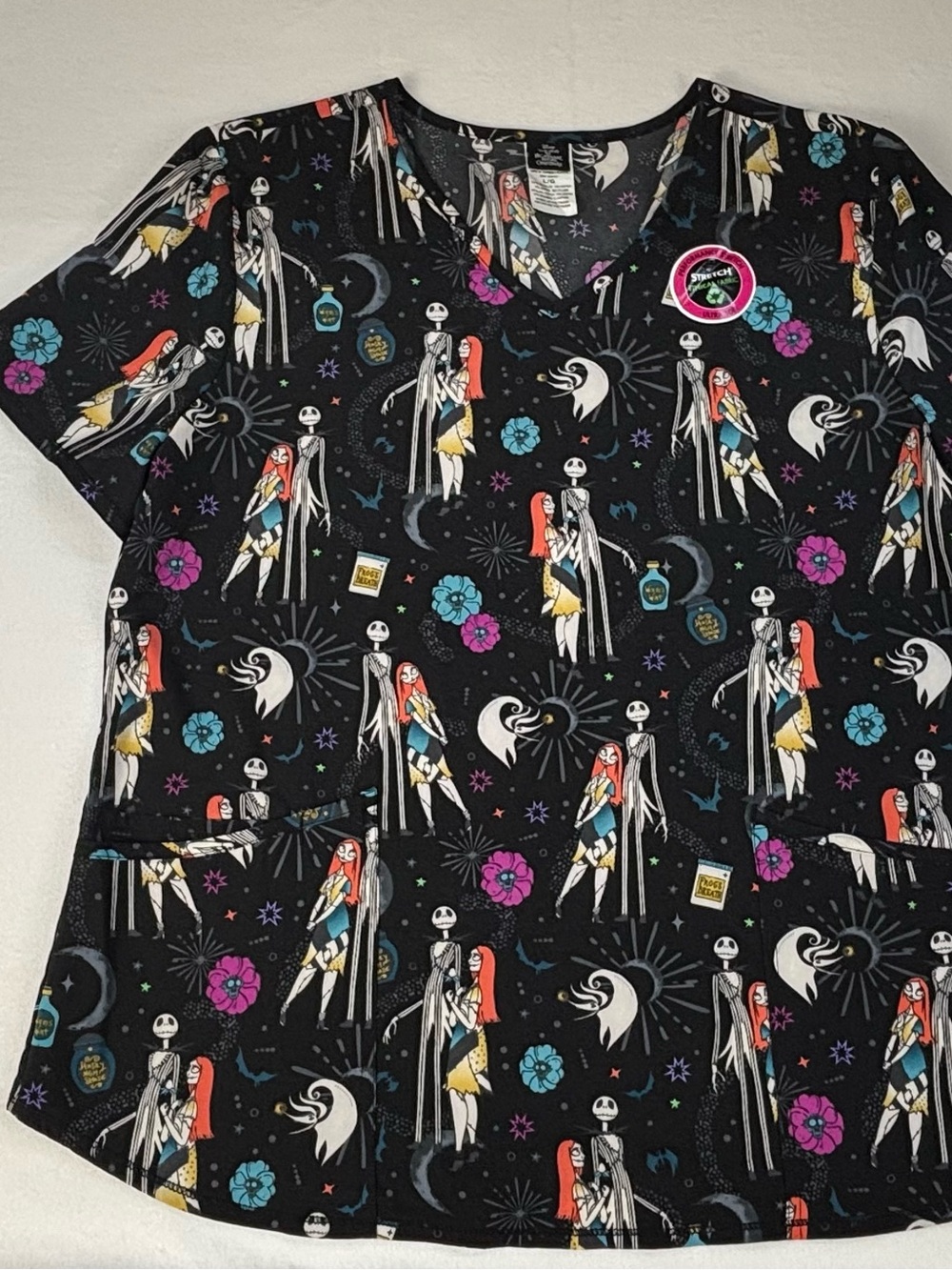 Disney Black Nightmare Before Christmas Allover Character Print Women's Pullover
